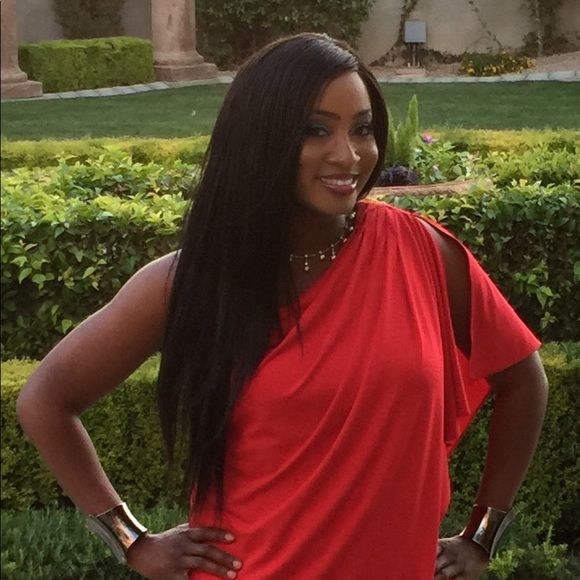 Badgley Mischka Off-the-Shoulder Dress - Picture 4 of 4